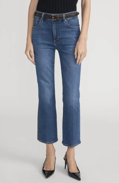 Frame The Reboot High Waist Crop Flare Jeans In Blue