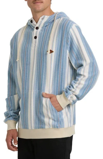 Billabong Rancho Stripe Hooded Pullover In Blue