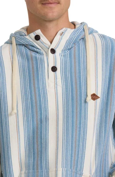 Billabong Rancho Stripe Hooded Pullover In Blue