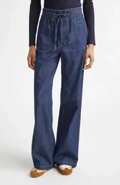 Veronica Beard Taylor High Waist Wide Leg Jeans In Blue