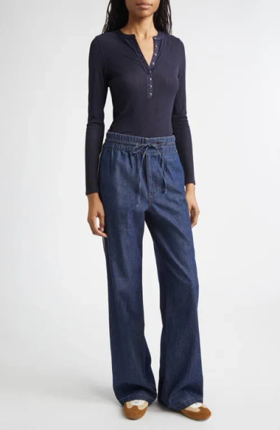 Veronica Beard Taylor High Waist Wide Leg Jeans In Blue