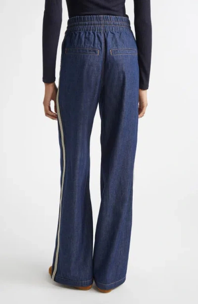 Veronica Beard Taylor High Waist Wide Leg Jeans In Blue