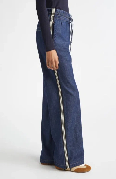 Veronica Beard Taylor High Waist Wide Leg Jeans In Blue