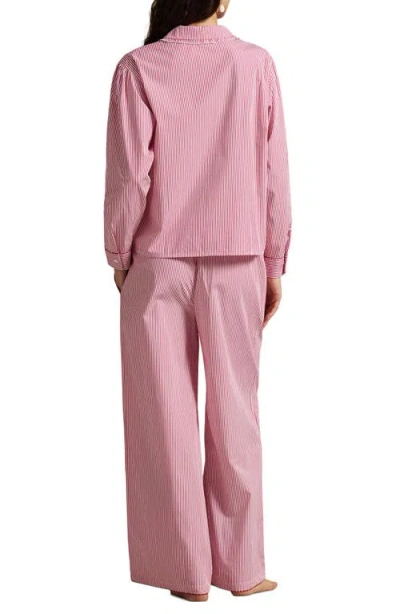 Polo Ralph Lauren Stitched Long Pajamas In Pink