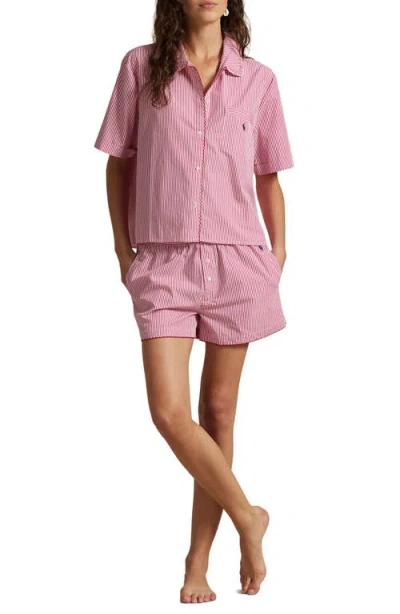 Polo Ralph Lauren Stitched Short Pajamas In Pink