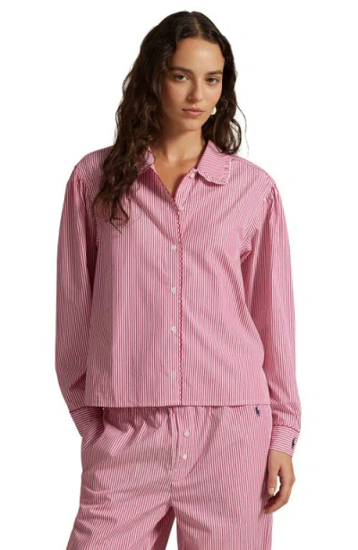 Polo Ralph Lauren Stitched Long Pajamas In Pink