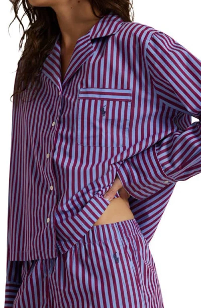 Polo Ralph Lauren Cotton Poplin Pajamas In Purple