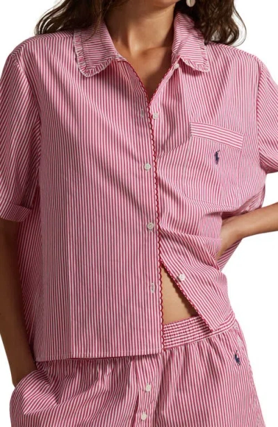 Polo Ralph Lauren Stitched Short Pajamas In Pink