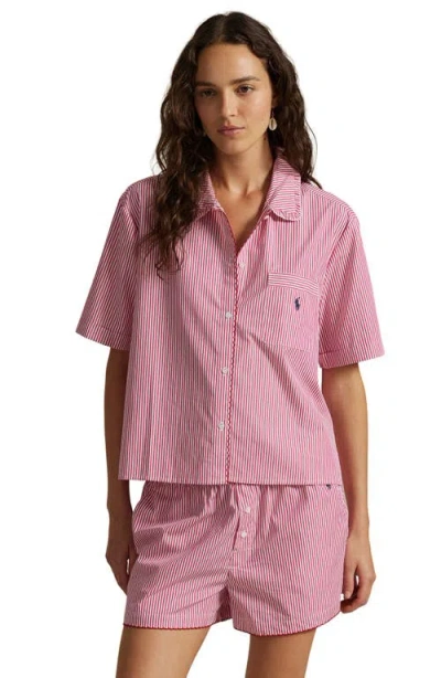 Polo Ralph Lauren Stitched Short Pajamas In Pink