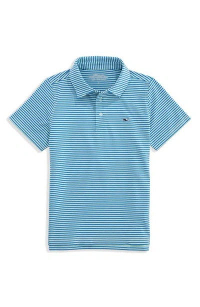Vineyard Vines Kids' Bradley Stripe Stretch Polo In Blue