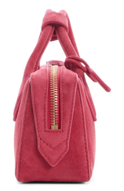 Alaïa Alaia Framboise Goat Leather Teckel Suede Clutch Shoulder Bag In Pink