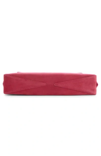 Alaïa Alaia Framboise Goat Leather Teckel Suede Clutch Shoulder Bag In Pink