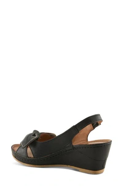 Spring Step Chassidy Wedge Sandal In Black
