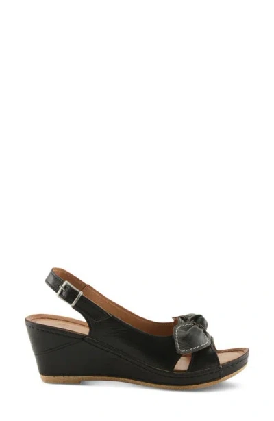 Spring Step Chassidy Wedge Sandal In Black
