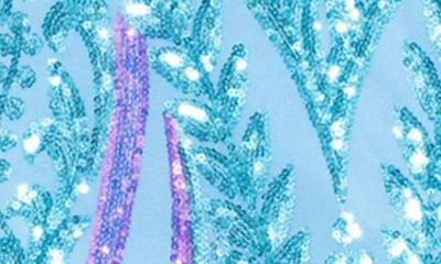 Blondie Nites Sequin Tie-back Gown In Blue