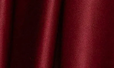 Blondie Nites Lam Corset Strapless Satin Gown In Burgundy