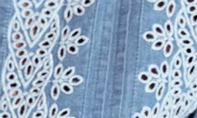 Boden Embroidered Denim Button-up Blouse In Blue