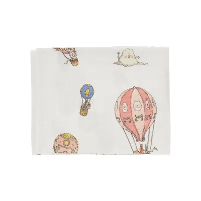 Atelier Choux 'hot Air Balloons' Organic Cotton Cloth Kids In White