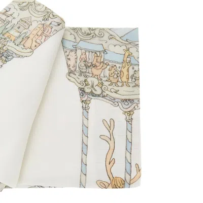 Atelier Choux 'carousel' Organic Cotton Cloth Kids In White