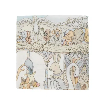 Atelier Choux 'carousel' Organic Cotton Cloth Kids In White