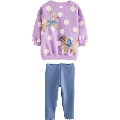 Next Kids' Dog Sweatshirt & Leggings Set In Multi