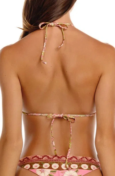 Agua Bendita Lolita Matches Embroidered Bikini Top In Multi