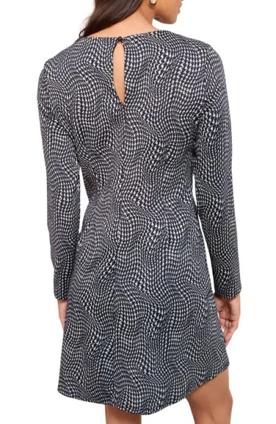 Friends Like These Long Sleeve Check Minidress In Gray