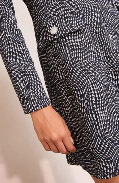 Friends Like These Long Sleeve Check Minidress In Gray