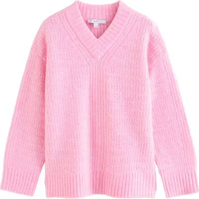 Next V-neck Ribbed Sweater In Pink