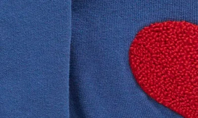 Mini Boden Kids' Bouclé Hearts Cotton Sweatshirt In Blue