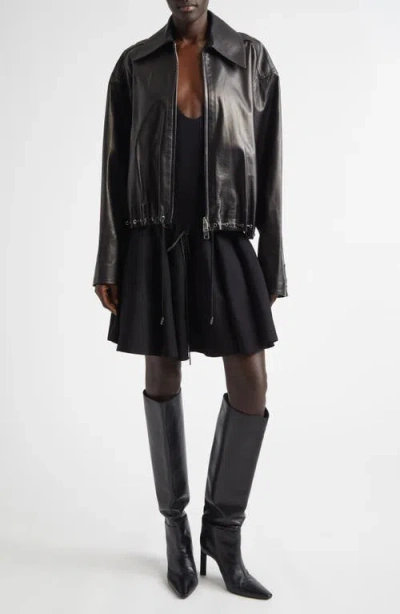 Brandon Maxwell The Cleo Mini Sweater Dress In Black