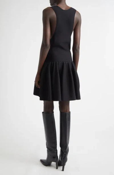 Brandon Maxwell The Cleo Mini Sweater Dress In Black