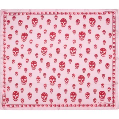 Alexander Mcqueen Mcqueen Skull Print Silk Scarf In Pink
