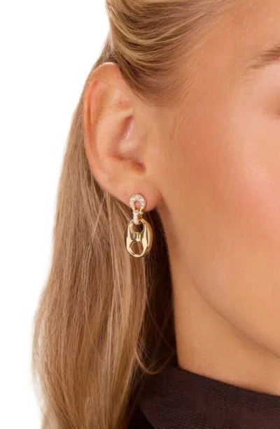 Athra Luxe Pavé Horsebit Drop Earrings In Gold