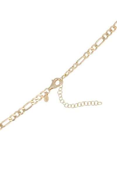 Athra Luxe Pavé Figaro Chain Necklace In Gold