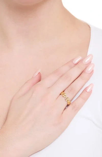 Athra Luxe Half Mariner Band Ring In Gold