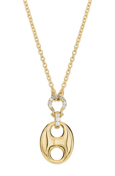 Athra Luxe Pavé Horsebit Necklace In Gold