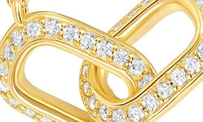 Athra Luxe Pavé Duo Interlock Necklace In Gold