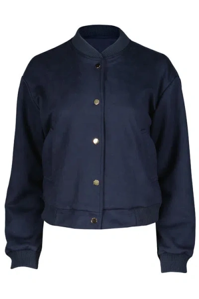 Bishop + Young Chelsea Faux Suede Bomber In Blue