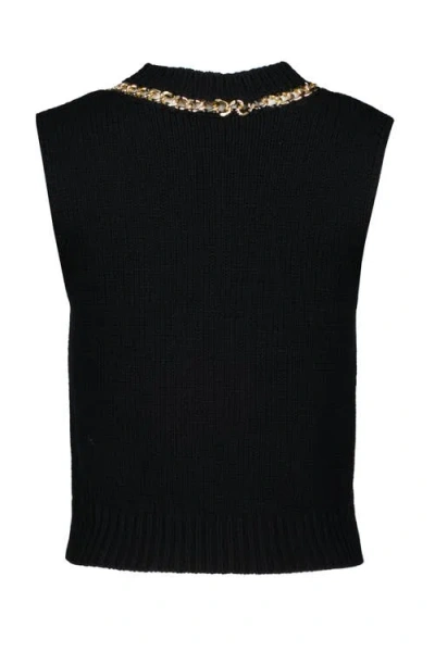 Bishop + Young Savoy Chain Detail Sweater Tank In Black