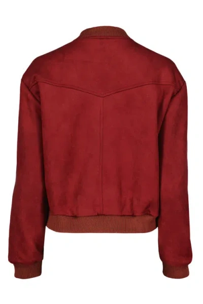 Bishop + Young Chelsea Faux Suede Bomber In Burgundy