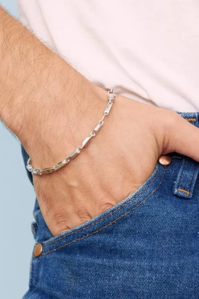 Oradina Sterling Silver Marine Link Bracelet In Metallic