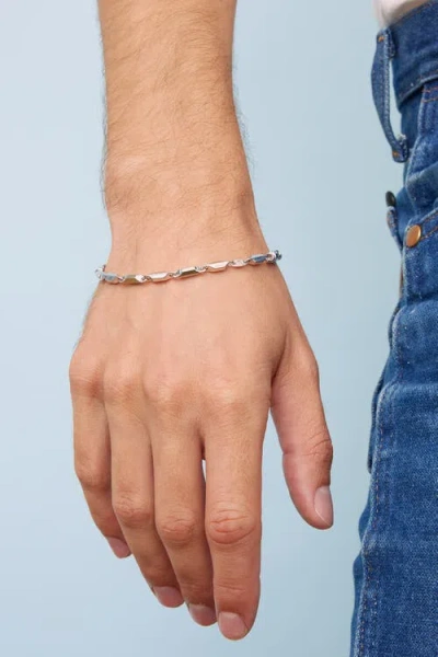 Oradina Sterling Silver Marine Link Bracelet In Metallic