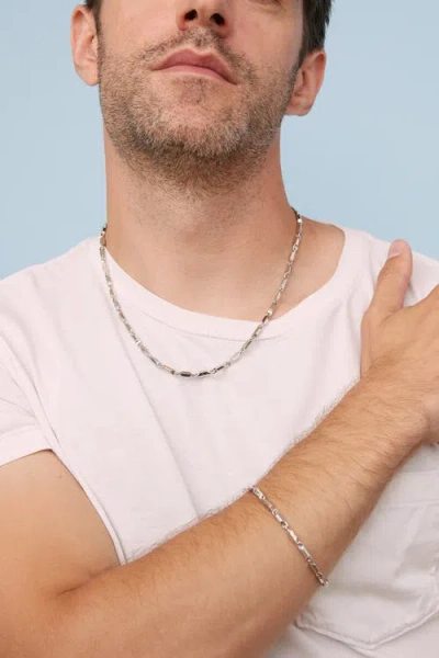 Oradina Sterling Silver Marine Link Bracelet In Metallic