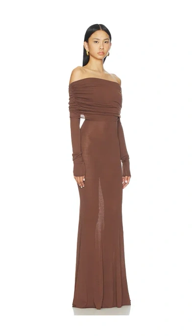 Lpa Marren Maxi Knit Dress In Brown