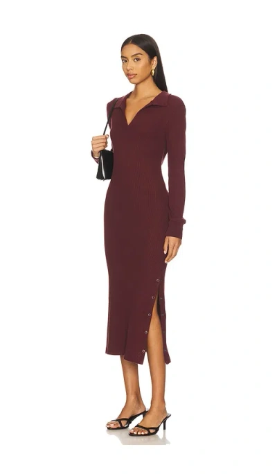 Bobi Polo With Snap Slit Dress In Burgundy