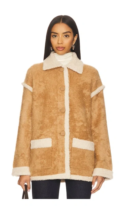 Guest In Residence Grizzly Shearling-trim Cashmere Jacket In Animal Print