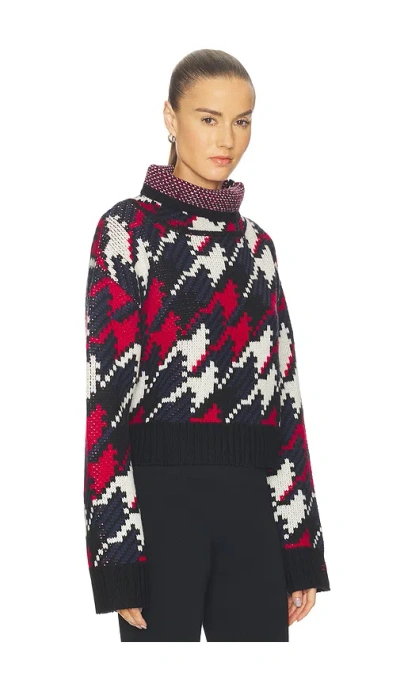 Perfect Moment Turtle Neck Herringbone Sweater In Multi