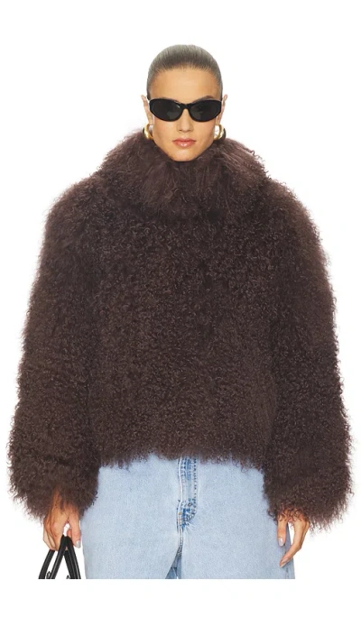 Lamarque Bianca Fur Jacket In Brown