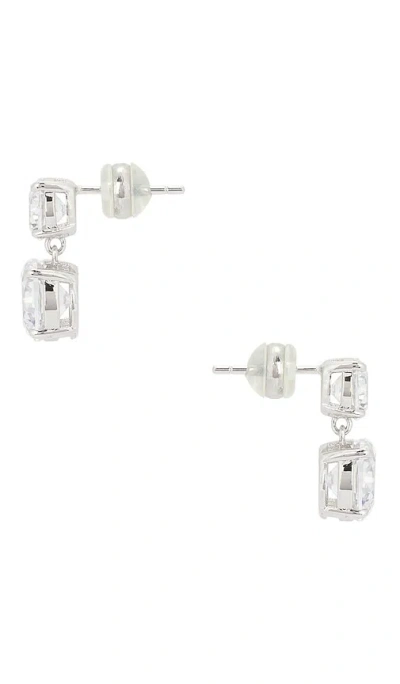 Shashi Solitaire Drop Earring In Silver